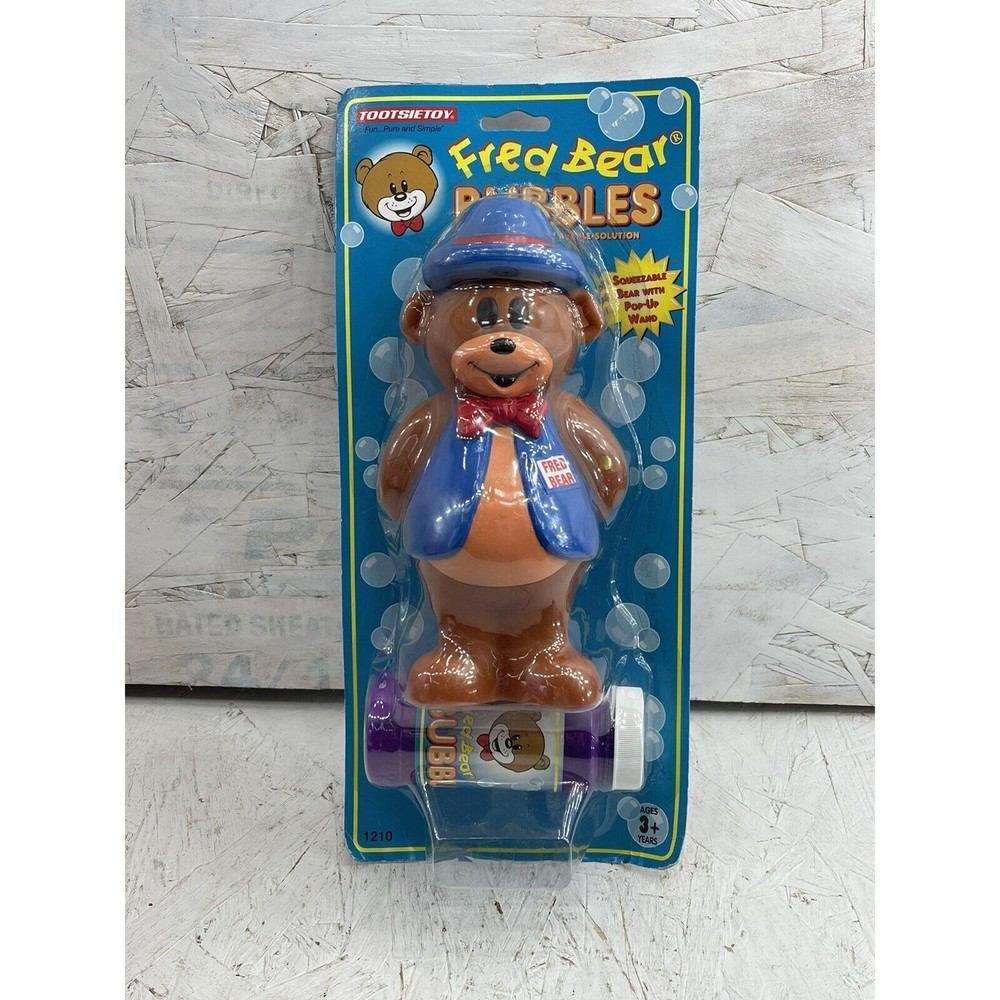 Vintage Fred Bear Bubble Figure Bottle Tootsie Toys 2000 NOS Rare.